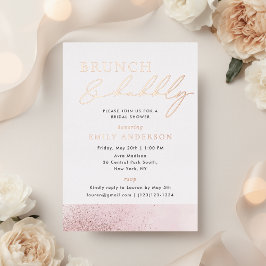 Roos Gold Foil Bridal Brunch en Bubble Folie Uitnodiging