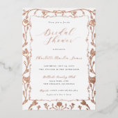 Roos Gold Foil Bruids Douche Uitnodiging (Voorkant)
