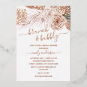 ROOS GOLD FOIL Brunch en eventueel Vrijgezellenfee Folie Uitnodiging (Voorkant)