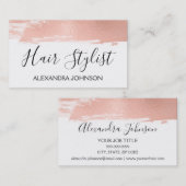 Roos Gold Foil Brush Stroke Hair Stylist Visitekaartje (Voorkant / Achterkant)