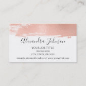 Roos Gold Foil Brush Stroke Hair Stylist Visitekaartje (Achterkant)