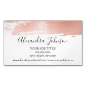 Roos Gold Foil Brush Stroke Modern and Elegant Magnetisch Visitekaartje (Voorkant)