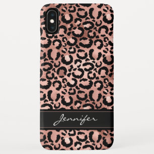 Roos Gold Foil Cheetah Pattern - Persoonlijke naam Case-Mate iPhone Case