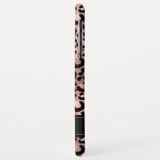 Roos Gold Foil Cheetah Pattern - Persoonlijke naam Case-Mate iPhone Case (Achterkant/links)