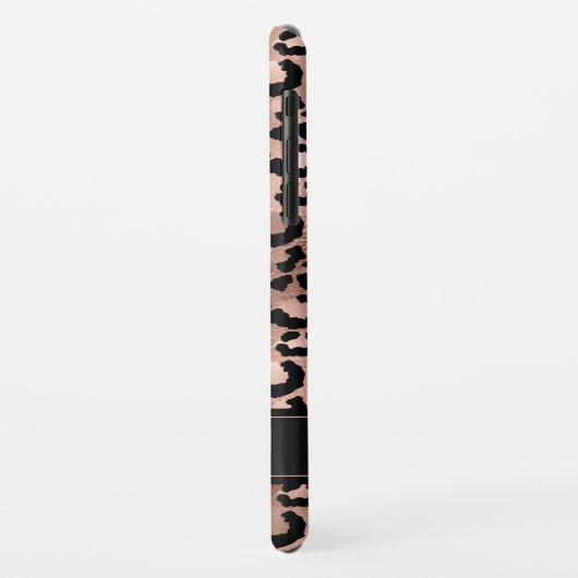 Roos Gold Foil Cheetah Pattern - Persoonlijke naam Case-Mate iPhone Case (Achterkant/links)