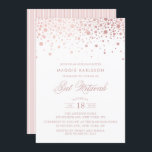 Roos Gold Foil Confetti Bat Mitzvah Uitnodiging<br><div class="desc">Moderne en vrouwelijke Bat Mitzvah-uitnodiging met faux roos gold confetti stippen. Overeenkomende objecten zijn beschikbaar.</div>