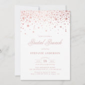 Roos Gold Foil Confetti Bridal Brunch Uitnodiging (Voorkant)