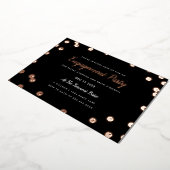 Roos Gold Foil Confetti Engagement Party nodigt ui Folie Uitnodiging (Gedraaid)