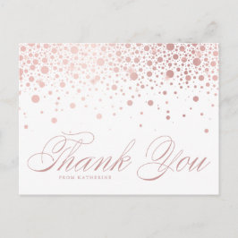 Roos Gold Foil Confetti Stippen Dank u Briefkaart