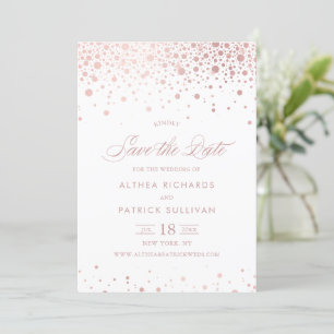 Roos Gold Foil Confetti Stippen Sla de datum op Save The Date