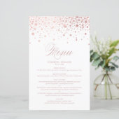 Roos Gold Foil Confetti Stippen Weddenschapskaart (Staand voorkant)