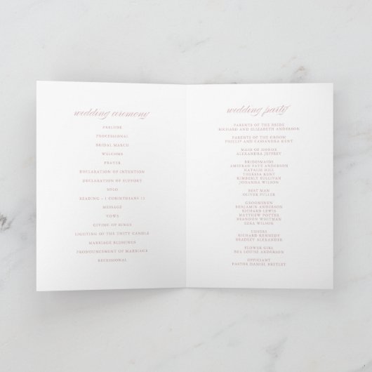Roos Gold Foil Confetti Stippen White Wedding Book Programma (Binnen)