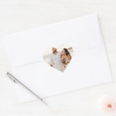 Roos Gold Foil Confetti Weddenfoto Hart Sticker (Envelop)