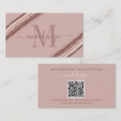 Roos Gold Foil Copper Brusg QR Code Visitekaartje (Voorkant / Achterkant)