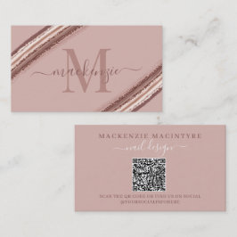 Roos Gold Foil Copper Brusg QR Code Visitekaartje