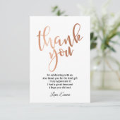 Roos Gold Foil , dank u wel! Bedankkaart (Staand voorkant)
