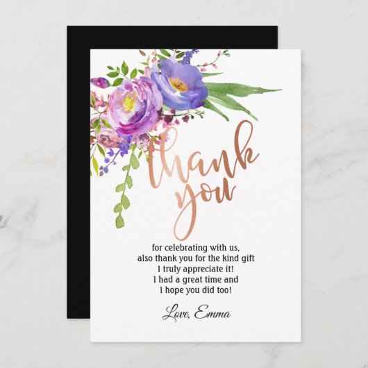 Roos Gold Foil , dank u wel! Kaart (Voorkant / Achterkant)