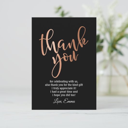 Roos Gold Foil , dank u wel! Kaart (Staand voorkant)