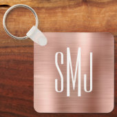 Roos Gold Foil DrieletterMonogram Sleutelhanger (Voorkant)