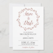 Roos Gold Foil-effect Bespaar de datumkaarten Save The Date (Voorkant)