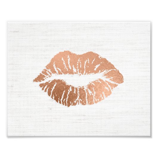 Roos Gold Foil-effect Luscious Lips Wedding Foto Afdruk (Voorkant)
