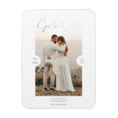 Roos Gold Foil Effect Script De datum Kaart opslaa Magneet (Verticaal)