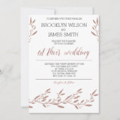 Roos Gold Foil Effect Wedding Invitting Kaart (Voorkant)