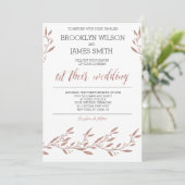 Roos Gold Foil Effect Wedding Invitting Kaart (Staand voorkant)