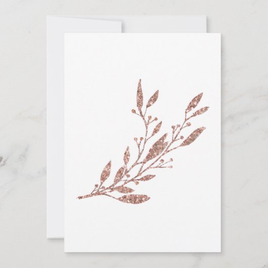 Roos Gold Foil Effect Wedding Invitting Kaart (Achterkant)