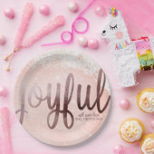 Roos Gold Foil Elegant Kerst Papieren Bordje (Feest)