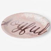 Roos Gold Foil Elegant Kerst Papieren Bordje (Gekanteld)