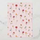 Roos Gold Foil Elegant Wildflower Vrijgezellenfees Folie Uitnodiging (Achterkant)