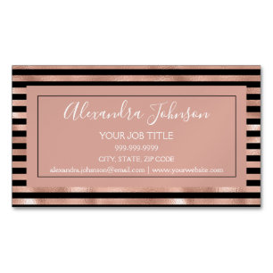 Roos Gold Foil en Black Striped Professional Magnetisch Visitekaartje