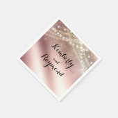 Roos Gold Foil en Lights Dreamy Romantisch Servet (Hoek)