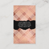 Roos Gold Foil en linnen | Torn Texture Visitekaartje (Achterkant)