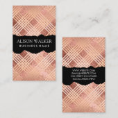 Roos Gold Foil en linnen | Torn Texture Visitekaartje (Voorkant / Achterkant)