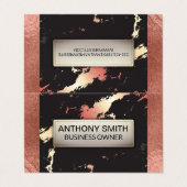 Roos Gold Foil en marmer Pattern Visitekaartje (Buitenkant ongevouwen)