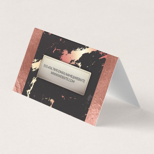 Roos Gold Foil en marmer Pattern Visitekaartje (Achterkant)