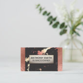 Roos Gold Foil en marmer Pattern Visitekaartje (Staand voorkant)