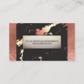 Roos Gold Foil en marmer Pattern Visitekaartje (Achterkant)