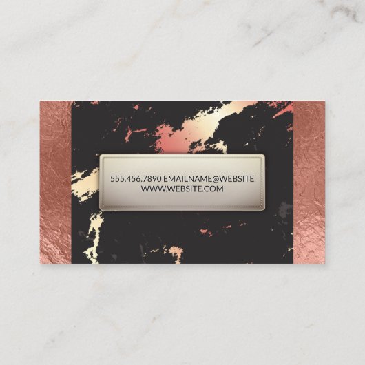 Roos Gold Foil en marmer Pattern Visitekaartje (Achterkant)