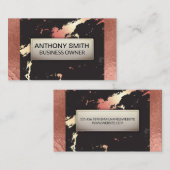 Roos Gold Foil en marmer Pattern Visitekaartje (Voorkant / Achterkant)
