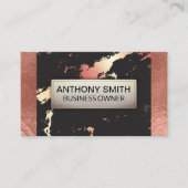 Roos Gold Foil en marmer Pattern Visitekaartje (Voorkant)