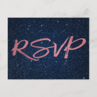 Roos Gold Foil en Navy Blue RSVP Wedding