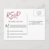 Roos Gold Foil en Navy Blue RSVP Wedding Uitnodiging Briefkaart (Achterkant)