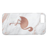 Roos Gold Foil Flamingo op Roze Marmeren Patroon Case-Mate iPhone Case (Achterkant (Horizontaal))