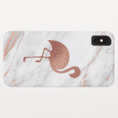 Roos Gold Foil Flamingo op Roze Marmeren Patroon Case-Mate iPhone Case (Achterkant (horizontaal))