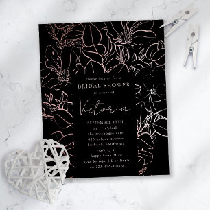 Roos Gold Foil Floral Bridal Shower Invitation
