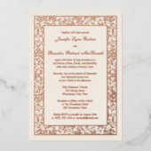 Roos Gold Foil Floral Filigree Wedding Invite Folie Uitnodiging (Voorkant)