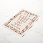 Roos Gold Foil Floral Filigree Wedding Invite Folie Uitnodiging (Gedraaid)